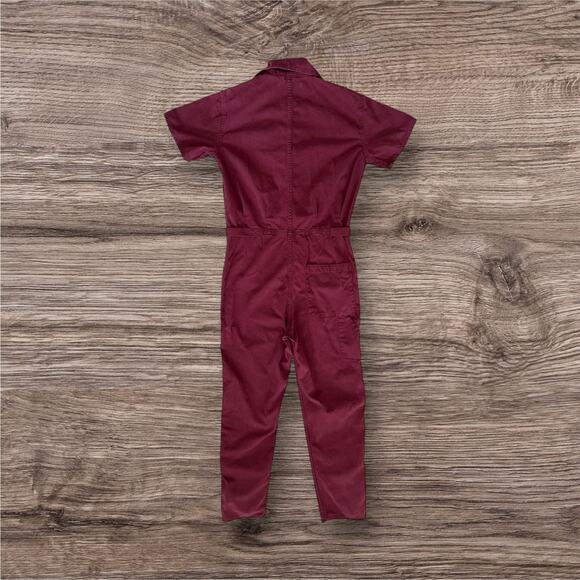 Pistola XS Grover Red Cotton Jumpsuit Merlot Relaxed Field Suit Coveralls - Picture 3 of 13